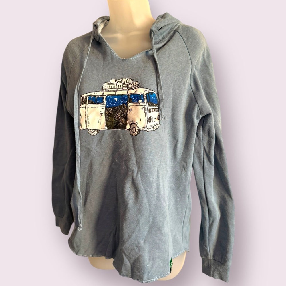 Wild Tribute Yosemite Van Life Graphic Hoodie Blue Size XS - Picture 4 of 6